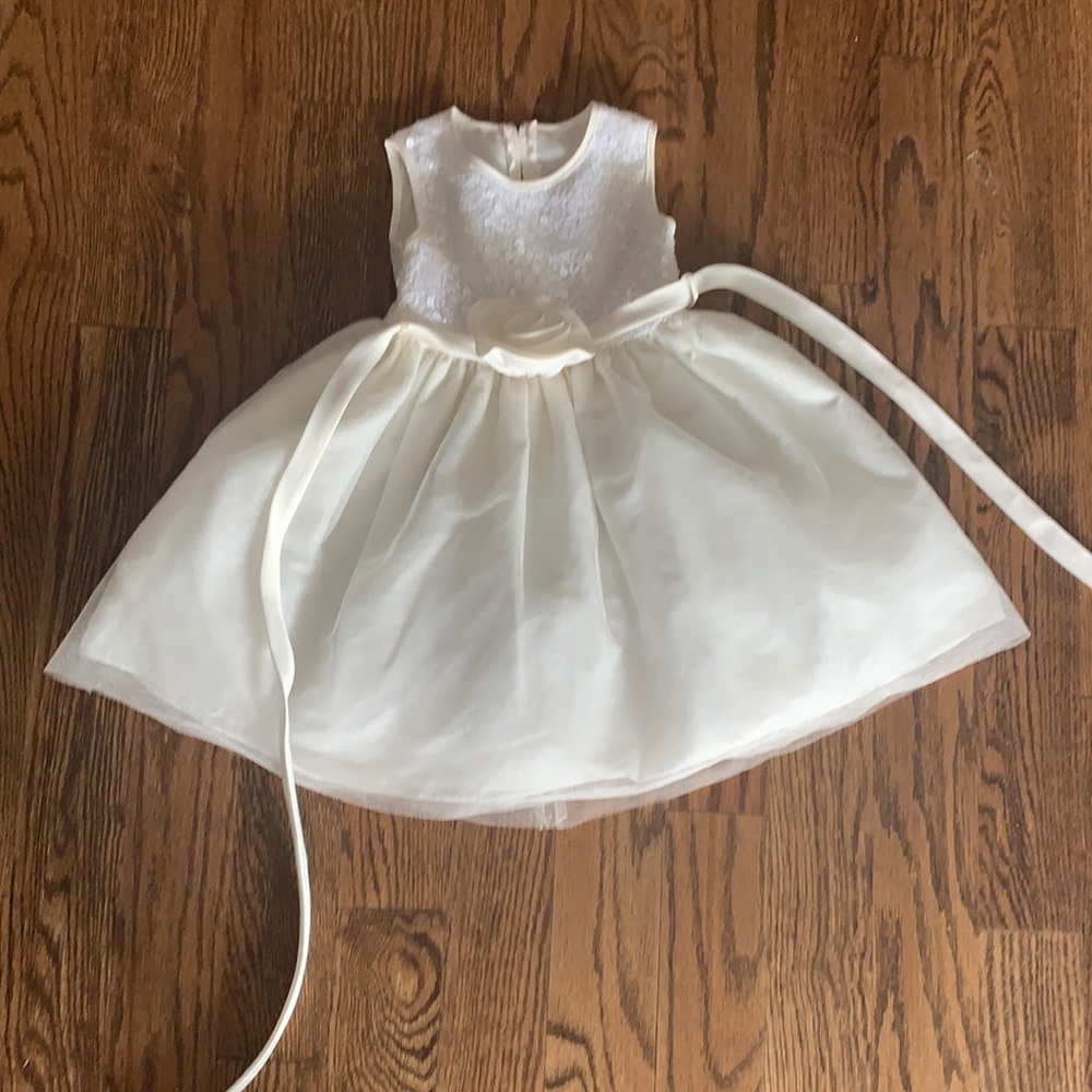 Flower Girl Dress Ivory with flower bow